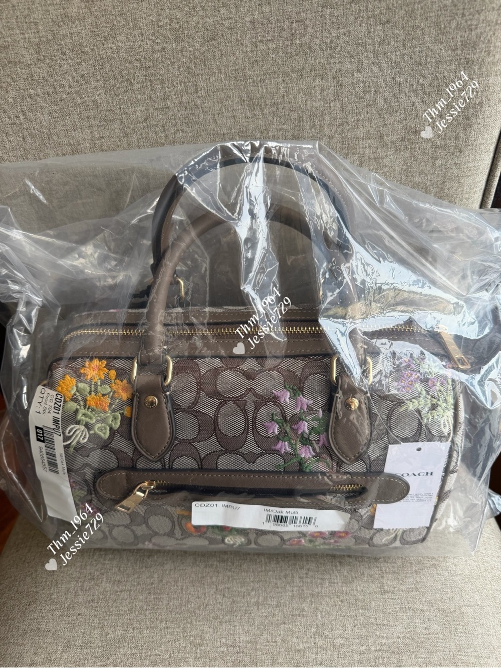 NWT!COACH Rowan Satchel Bag In Signature Jacquard With Floral Embroidery(CDZ01) - Picture 8 of 16